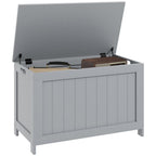 Storage Chest with 2 Safety Hinges, Storage Bench for Living Room - White