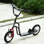 Kids Kick Scooter - Adjustable Handlebar, Inflatable Wheels, Black