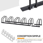 6 Bike Parking Rack Locking Storage Stand Holder Floor Wall Mount Black