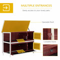 54" Two Floor Wooden Rabbit Hutch Small Pet Animal House Cage for Indoor and Outdoor