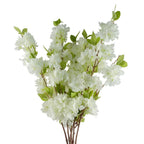 White Artificial Blossom Stems - Pack of 6 - 100cm - Silk Flowers