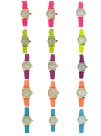 Girls Ladies White Dial Leather Strap Watch 1013 - Multiple Colors