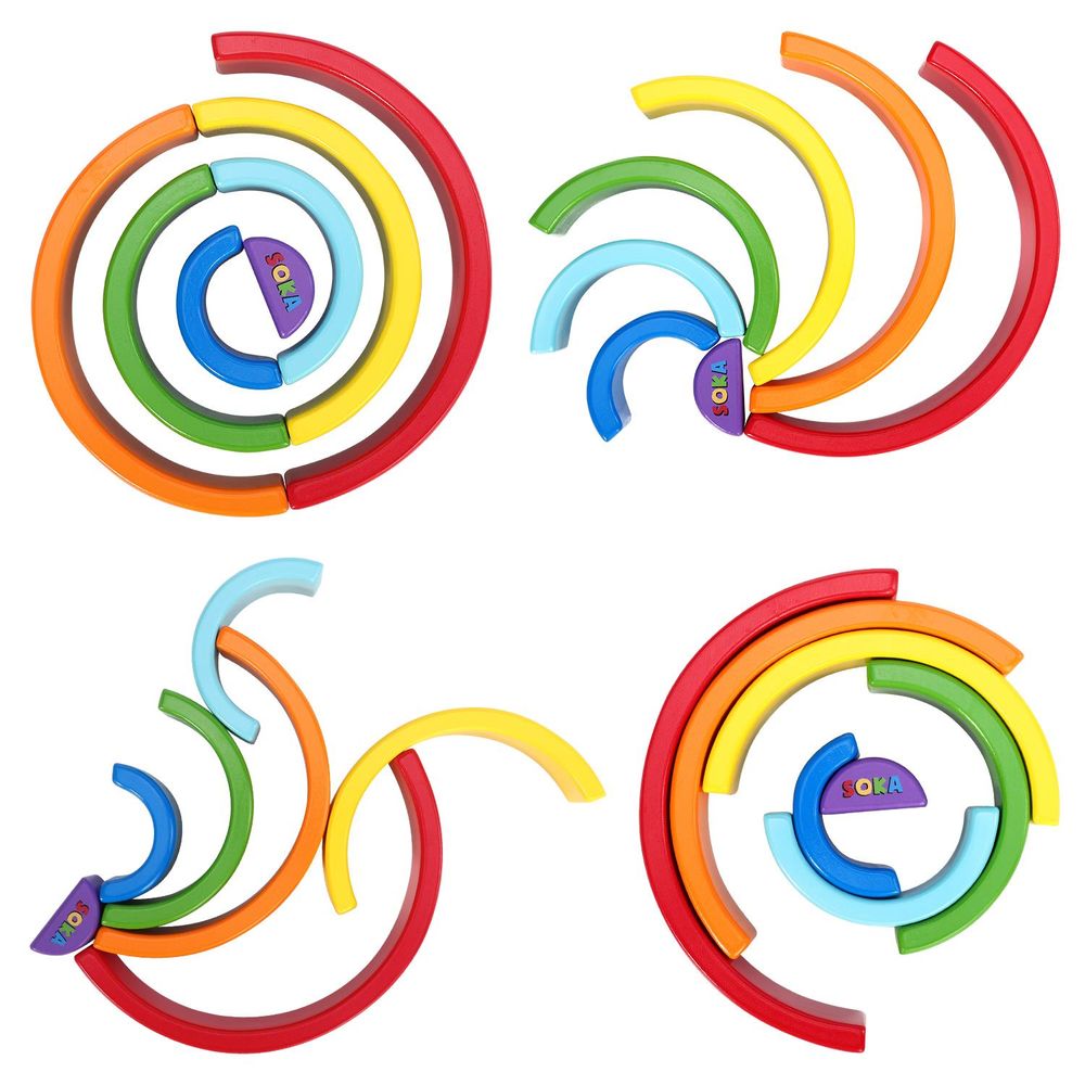 Rainbow Stacker 7pcs - FUN EDUCATIONAL TOY - Develops motor skills, inspires creativity - Ideal gift for Boys and Girls - Ages 3+