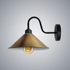 Vintage Yellow Brass Wall Light Fixture, Black Wall Sconce E27 Base, Elegant Design - for Indoor Lighting