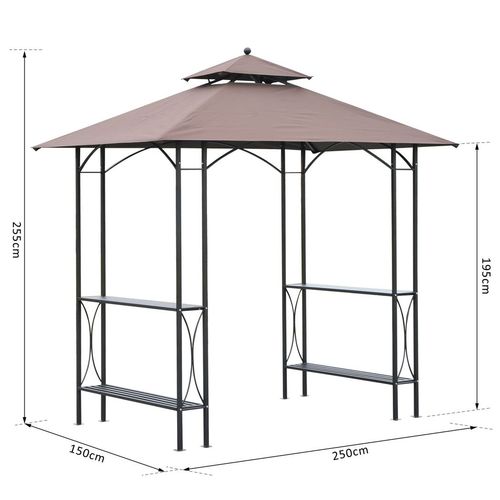 2.5x1.5m BBQ Tent Canopy Patio Outdoor Awning Gazebo Party Sun Shelter
