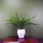40cm Artificial Bushy Fern Potted in Decorative Planter with Highly Detail