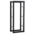 Tall Metal Firewood Log Holder Rack Double Tier Fireplace Log Storage Cradle 40cm x 25cm x 150cm