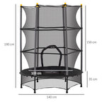 4.6FT/75" Kids Trampoline with Safety Enclosure, Indoor Outdoor