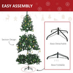 1.8m 6ft Pre-Lit Artificial Christmas Tree 200 LED Tree Decorative Balls Stand