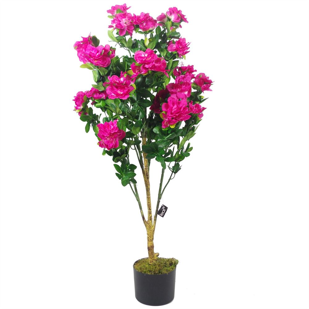 100cm Artificial Azalea Pink Flowers Potted Plant