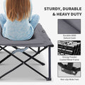 Double Camping Folding Cot Outdoor Portable Sunbed w/ Carry Bag, Grey