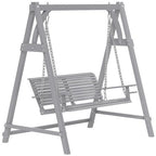 2 Seater Wooden Garden Swing Seat Hammock Bench Lounger, Grey