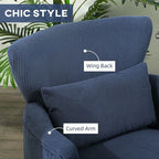 Armchair with Padded Seat and Backrest for Living Room, Blue
