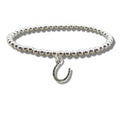Horseshoe Silver Beaded Bracelet - Good Luck Gift for Bridesmaids, Graduation, Driving Test - Stylish