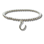 Horseshoe Silver Beaded Bracelet - Good Luck Gift for Bridesmaids, Graduation, Driving Test - Stylish