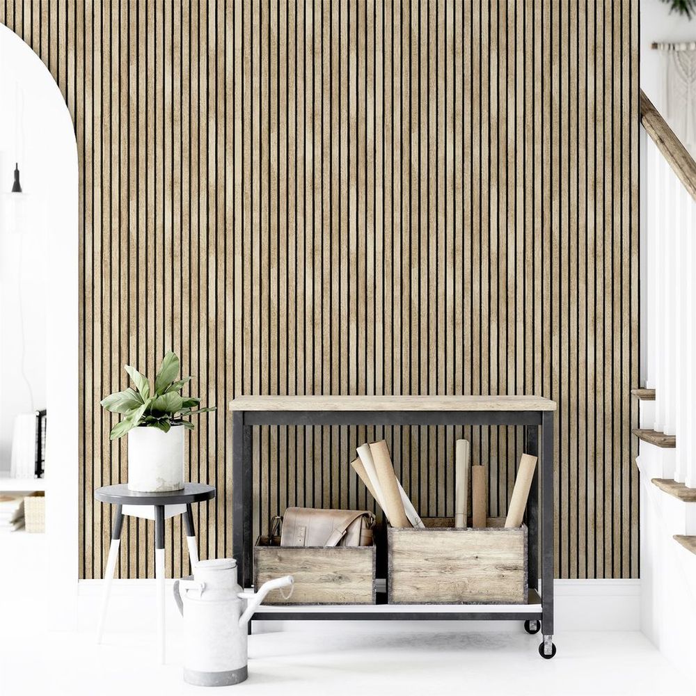Natural Wood Slat Panel - 12in Decorative Wood