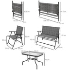 Patio Furniture Set - Table, Foldable Chairs, Loveseat, Stylish Design!