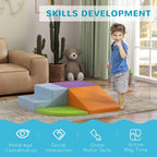 4-piece Soft Play Set Climb and Crawl Foam Activity Toys Orange