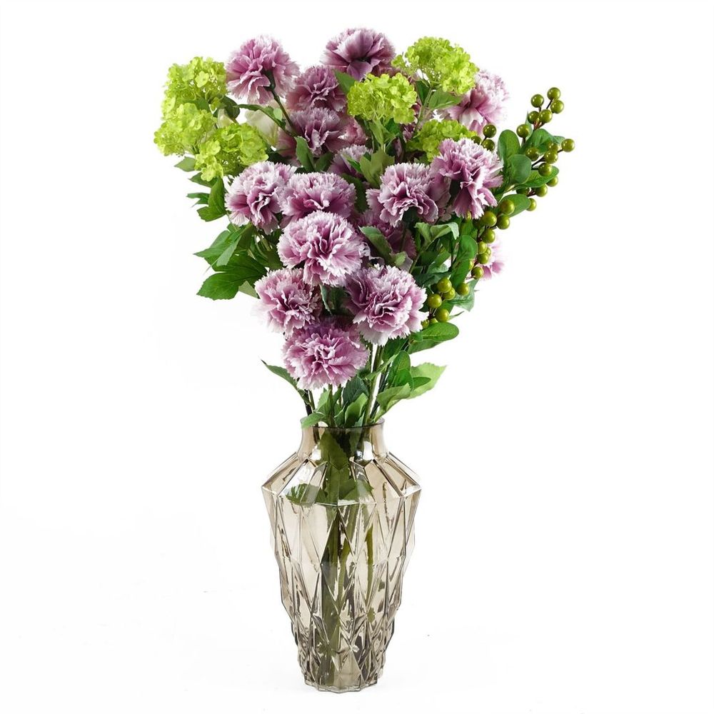 Pack of 6 x 70cm Pink Artificial Carnation Stem - 24 Flowers in Pink