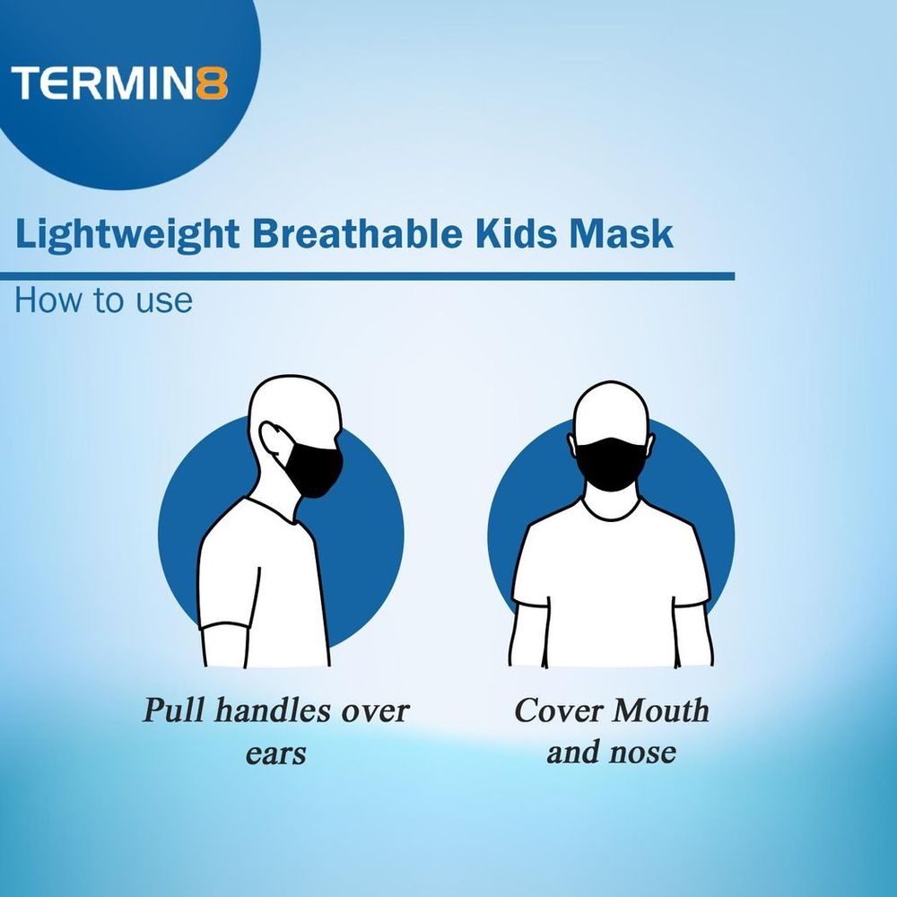 Lightweight Breathable Reusable Face Mask for Kids - Black