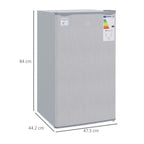 91L Freestanding Under Counter Fridge with Reversible Door Grey