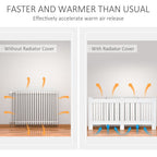 Slatted Radiator Cover Painted Cabinet MDF Lined Grill in White (172L x 19W x 81.5H cm)