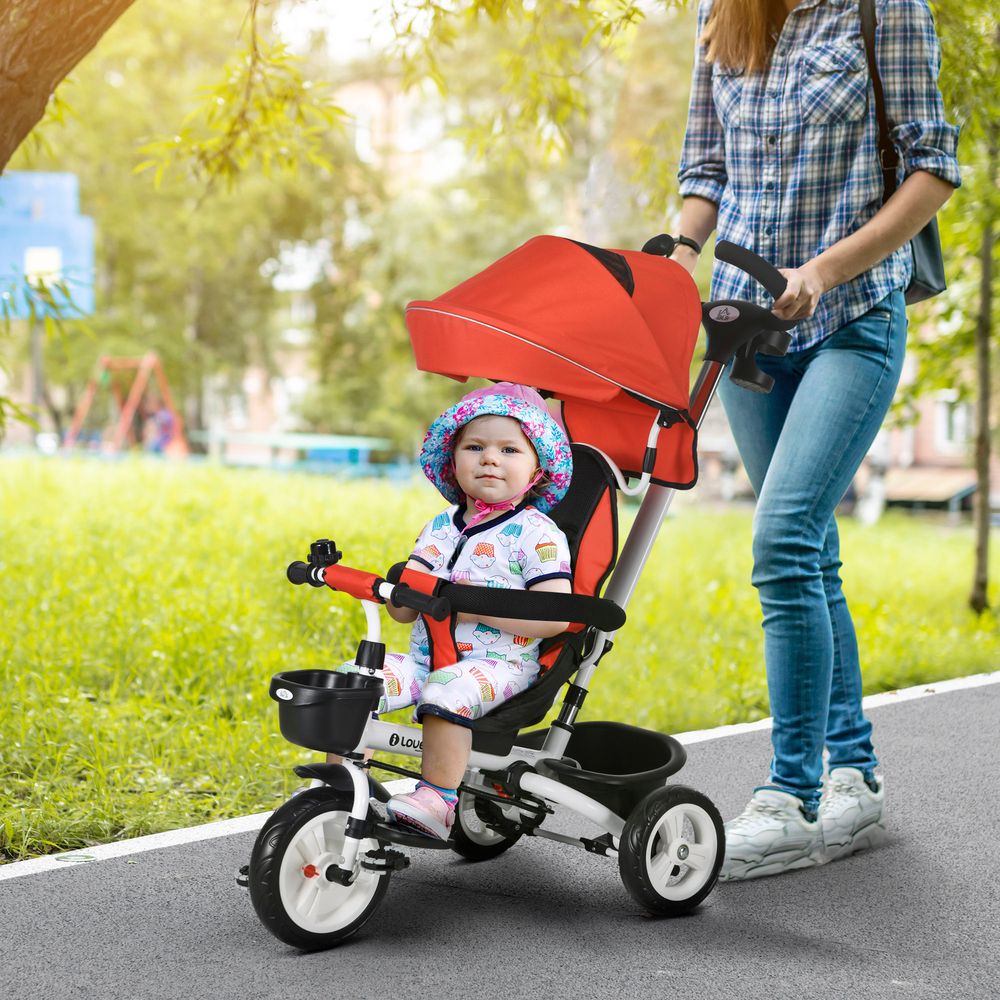 6 in 1 Trike for Toddler 1-5 Years with Parent Handle, Dark Blue