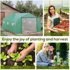 15x10ft Walk-in Greenhouse: Strong PE Cover, Zip Door, 6 Windows, Ideal for Year-Round Gardening
