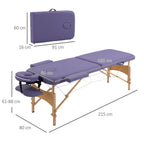 Purple Folding Massage Bed - Portable Spa Table for Beauty Treatments - Sturdy & Adjustable - Carry Bag Included