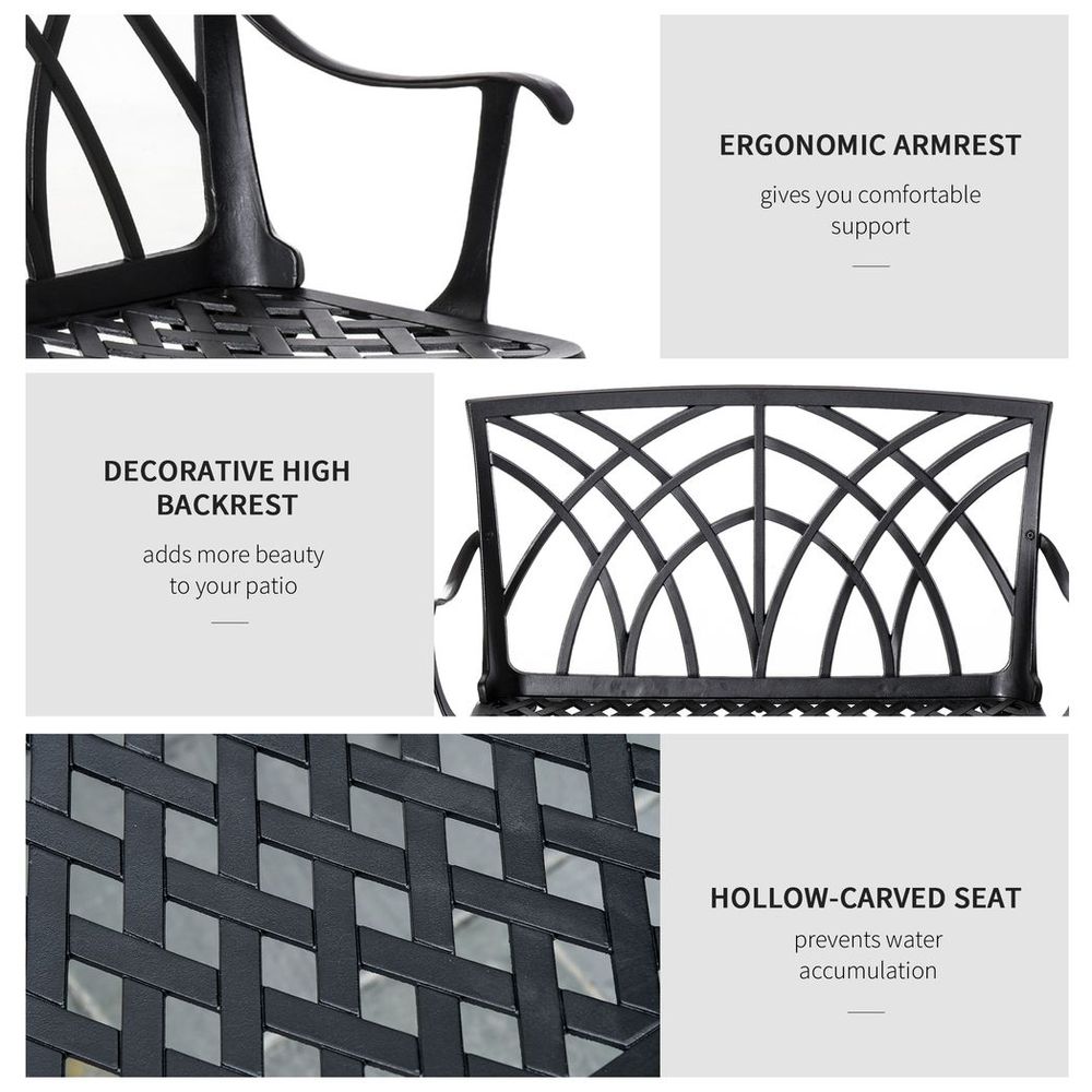 2-Seater Cast Aluminium Garden Bench Loveseat: Ergonomic & Stylish