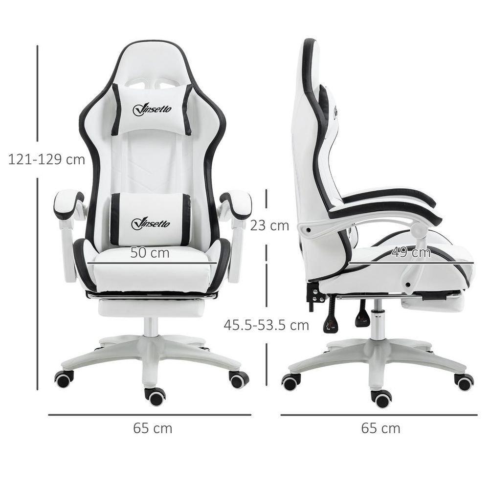 Racing Style Gaming Chair with Reclining Function Footrest, Black