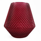 Pink Glass Vase: 23cm Diamond Embossed. for Showcasing Flowers. Hand-finished for Unique Variations