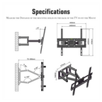 26-55 Inch Double Pendulum Large Base TV Stand TMDS-105 Bearing 40Kg/Vese400*400/Upper And Lower-10~ 10°