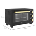 Mini Oven 16L Countertop Oven with Adjustable Temp Timer 1400W, Black