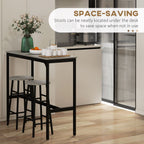 Industrial 3-Piece Bar Set, Grey - for Small Spaces, Professional Quality