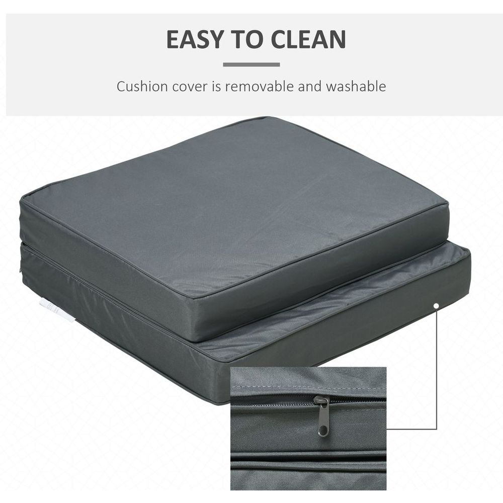Dark Grey Outdoor Seat & Back Cushion Set for Comfort