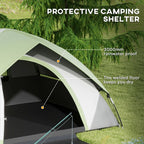 4-5 Man Camping Tent - 3000mm Waterproof - Green