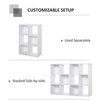 3-tier 6 Cubes Storage Unit Particle Board Cabinet Bookcase Organiser Home Office Shelves White