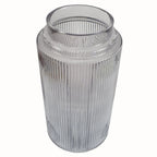 31cm Clear Ridged Glass Vase, Versatile & Elegant. for Real or Artificial Flowers. Hand-finished!