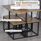 Stylish 5-Piece MDF Dining Set w/ Stools - Black/Brown