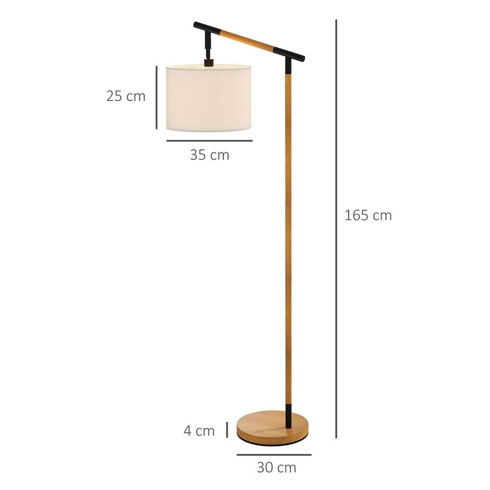 Floor Lamp: 350° Rotating Lampshade, LED Bulb, Brown - Professional Quality