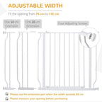 Ultimate Pet Safety Gate - Wide Stair Gate, 75-115cm, White