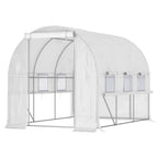 Spacious Outdoor Plant Greenhouse with Zippered Doors, Proficient Seller - White
