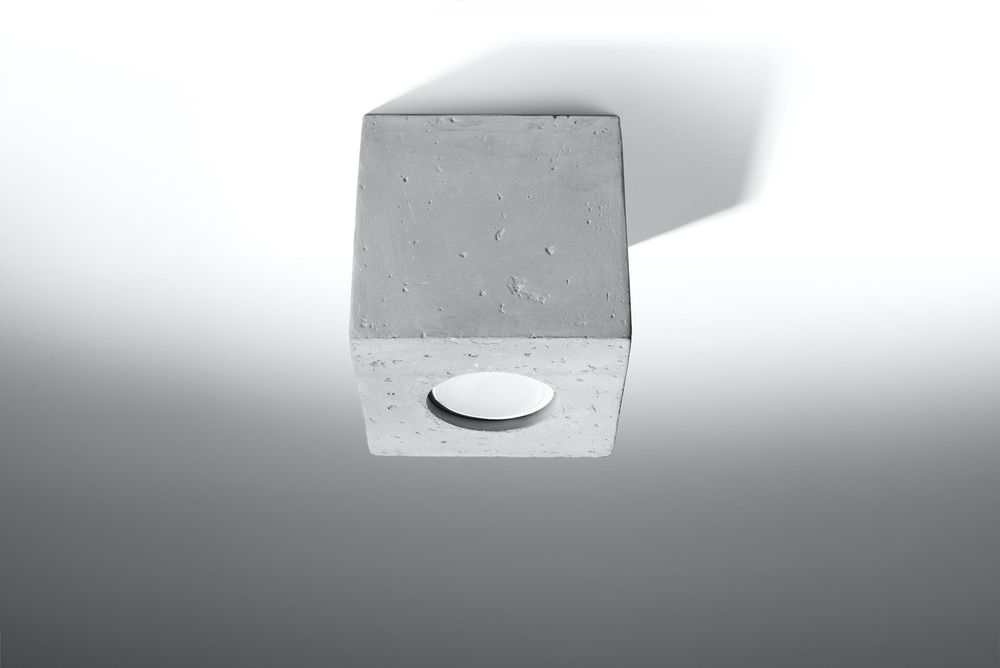 Stylish Grey Concrete Square Loft LED Ceiling Lamp