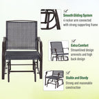 Steel Frame Set-of-2 Glider Rocking Chair Set & Table - Stylish Grey Design