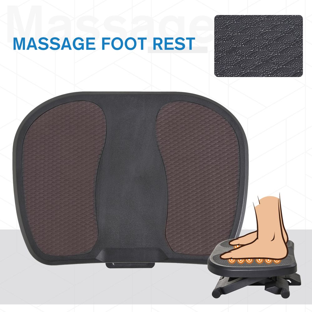 Adjustable Under-Desk Footrest Height Angle Tilt Anti-Slip
