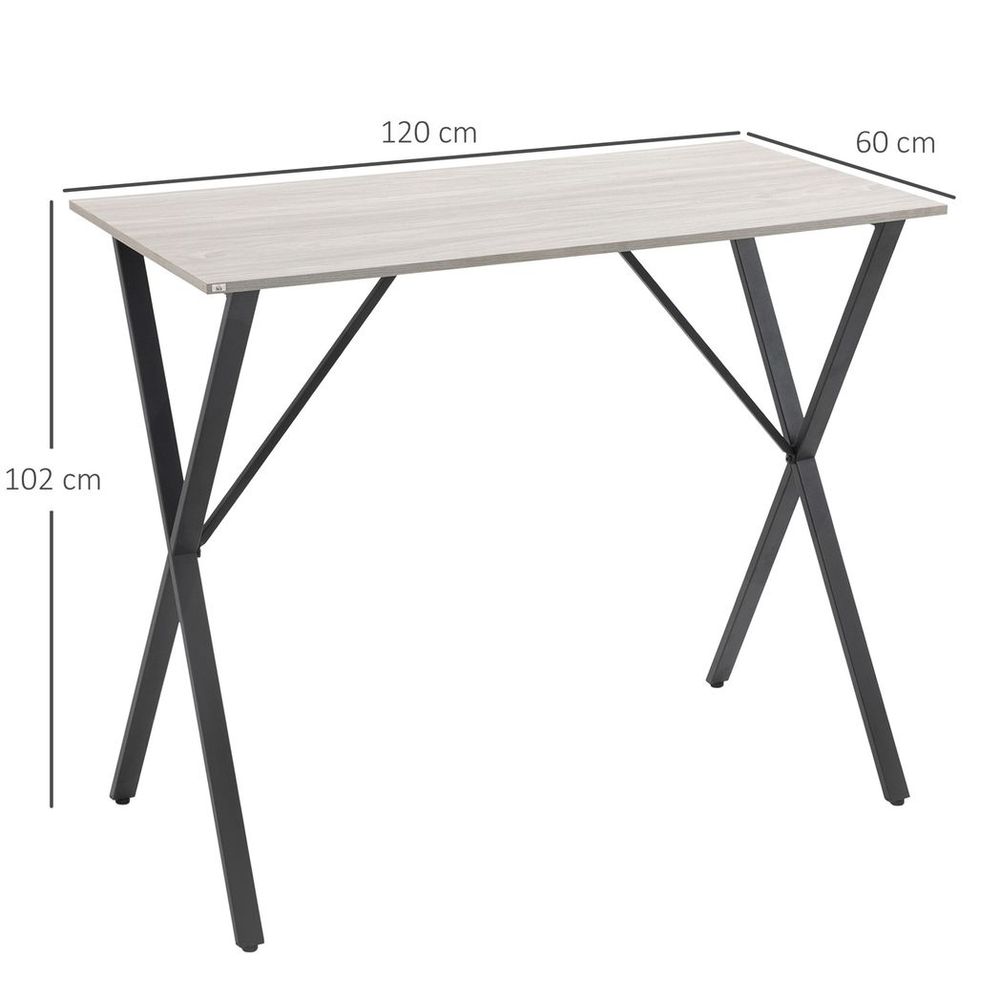White Rectangular Breakfast Bar Table - Seats 4 - Durable Steel Legs