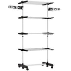 4-Tier Large Clothes Airer Stainless Steel Clothes Drying Rack Black