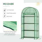 Portable Mini Greenhouse: 80x49x160cm, Steel Frame, PE Cover, Roll-Up Zip Door, Green