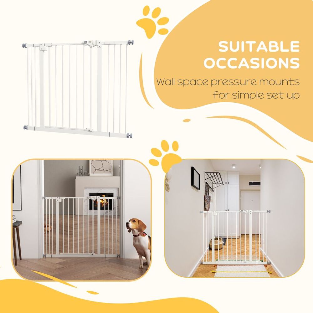 Adjustable Safety Gate - Keep Pets Secure w/ 2 Extensions & Screws